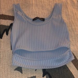 Cute cropped cut crop top. Baby blue